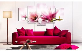 Quadro Magnolie  fiori rosa  Colore Verde, Dimensioni e Misure 200x100