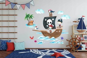 Originale adesivo murale per bambini marinai 100 x 200 cm