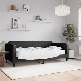 Divano Letto Con Materasso Nero 90x190 Cm İn Tessuto /