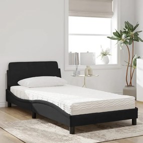 Letto con materasso nero 100x200 cm in velluto