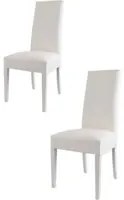 Set 2 sedie Luisa Tommychairs, struttura in faggio bianco, seduta e schienale imbottiti e rivestiti in pelle artificiale