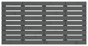 Testiera da Parete Grigia 126x3x63 cm in Legno Massello di Pino