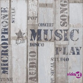 Noordwand Urban Friends & Coffee Carta da Parati con Assi e Parole Blu e Grigia