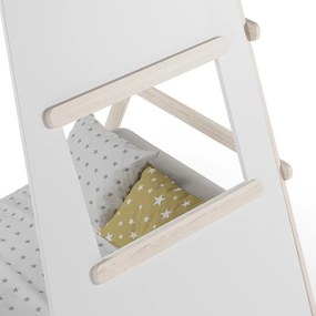 Letto da bambini a forma di casa color crema in pino massiccio con rete inclusa 90x200 cm Enola – Marckeric