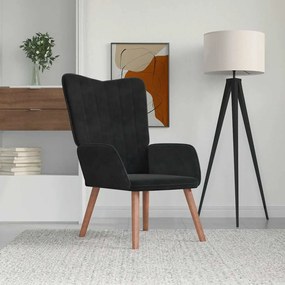 Poltrona Relax Nera İn Velluto /