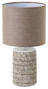 Lampada da tavolo marrone con paralume in tessuto (altezza 33,5 cm) - Casa Selección