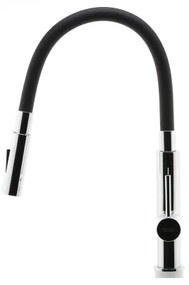 FERRO - Rubinetto per lavello con braccio flessible cromo lucido/nero