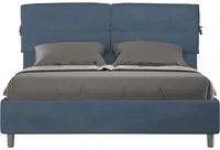 Letto Matrimoniale 160x200 cm con Rete e Contenitore Nandy Blu