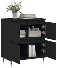 Credenza nero 60x35x70 cm in legno multistrato