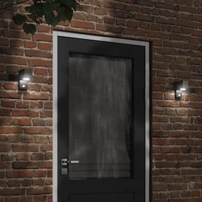 Applique Con Sensore Nera İn Alluminio Pressofuso /