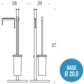 Colombo Plus w4935 Piantana con portarotolo e portascopino wc sospeso Cromo