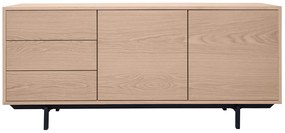 Credenza vintage in finitura legno di quercia 2 ante 3 cassetti L160 cm MANNY