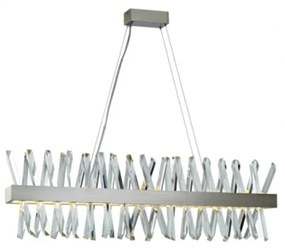 Lampadario Moderno Akasha Metallo Nichel Satinato Cristallo K9 Led 40W