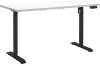 Scrivania Regolabile in Altezza Standing Desk Con 4 Altezze Display Integrato (150x69 cm) Bianco Laccato e Nero