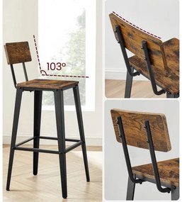 Sgabello da bar AVEN marrone/nero