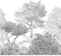 Sian Zeng Carta da parati panoramica Hua Trees - Grey