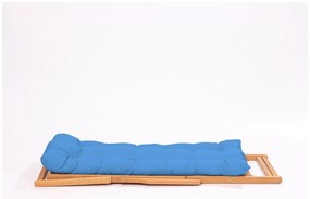 Sdraio da giardino in legno di colore blu-naturale - Floriane Garden