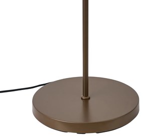 Lampada da terra Hotel Chic bronzo scuro con vetro ambrato 2 luci - Stavelot