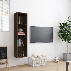 Libreria/Mobile TV Rovere Marrone 143x30x36cm Legno Multistrato