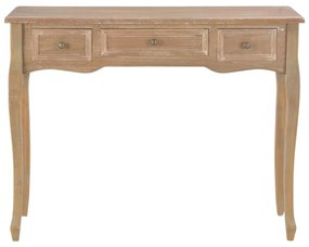 280047  dressing console table with 3 drawers brown