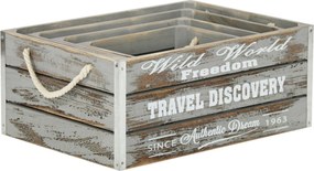 GREYSON - set di 4 cassette in legno