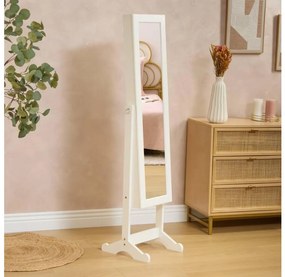 Atmosphera - Specchio da terra con portagioie KRISTIN 146,8x37 cm bianco