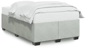 Giroletto Senza Materasso Grigio Chiaro 120x190 Cm Velluto /