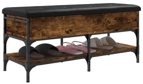 Panca porta scarpe rovere fumo 102x42x45 cm legno multistrato