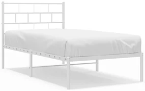 Giroletto con testiera metallo bianco 75x190 cm