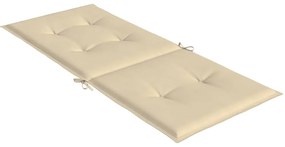 Cuscini per Sedie 4 pz Beige 120x50x3 cm in Tessuto