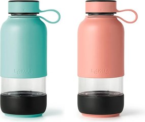 Bottiglia bottiglia da viaggio turchese in vetro 500 ml To Go – Lékué