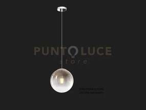 Sospensione ottone sat. 1 luce vetro piccolo bronzo 1194os-s20-br