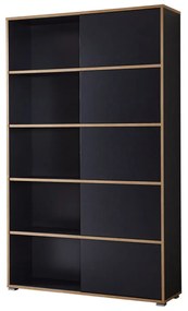 Libreria nera in rovere 120x196 cm Slide - Germania