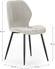 Set di sedie da pranzo color color crema 4 pz Milu - Marckeric