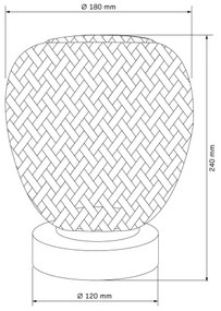 Lampada da tavolo ZANZIBAR 1xE27/20W/230V diametro 18 cm bambù