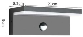 Brilagi-LED Applique da esterno con sensore TESSI LED/10W/230V antracite IP54