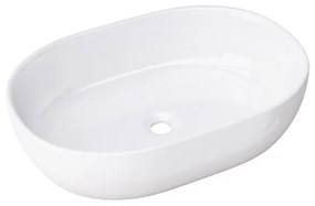 Lavabo da appoggio Chiure ovale in ceramica bianco lucido