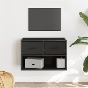 Mobile Porta Tv Nero 60x31x39,5cm İn Truciolato E Metallo /