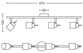 Philips - Faretto MERANTI 4xGU10/35W/230V bianco