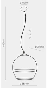 Lampadario su corda  BOULETTE 1xE27/60W/230V oro