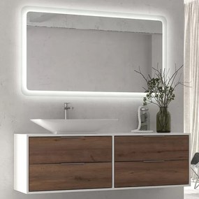 Specchio led 140x80 cm con cornice illuminante modello KA1400 - KAMALU