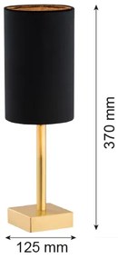 Argon 8031 - Lampada da tavolo ABRUZZO 1xE14/7W/230V ottone/nero