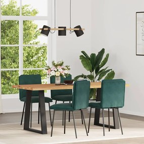 Sedie Da Pranzo 4 Pz Verde Scuro İn Velluto /