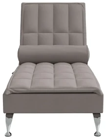 Chaise longue massaggi con capezzale tortora in tessuto