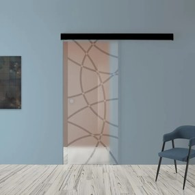 Porta scorrevole Circle in cristallo, L 88 x H 215 cm, con binario Atelier nero