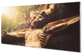 Quadro vetro acrilico Gesù di legno 100x50 cm