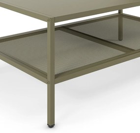 Tavolino da salotto verde in metallo 60x100 cm Fayna – Marckeric