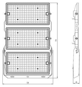 Faro Modulare LED 750W IP66 angolo 60°, 135lm/W, IK08 - LIFUD Driver Colore  Bianco Naturale 4.000K