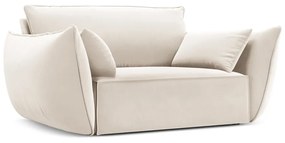 Poltrona beige con rivestimento in velluto Vanda – Mazzini Sofas