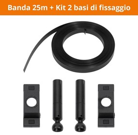 Profilo Sospeso 25m STARLINE per strisce LED Nera con Banda e fissaggio Variante Lunghezza 25 Metri